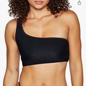Frankies Jaymi One Shoulder Bikini Top, Black, M